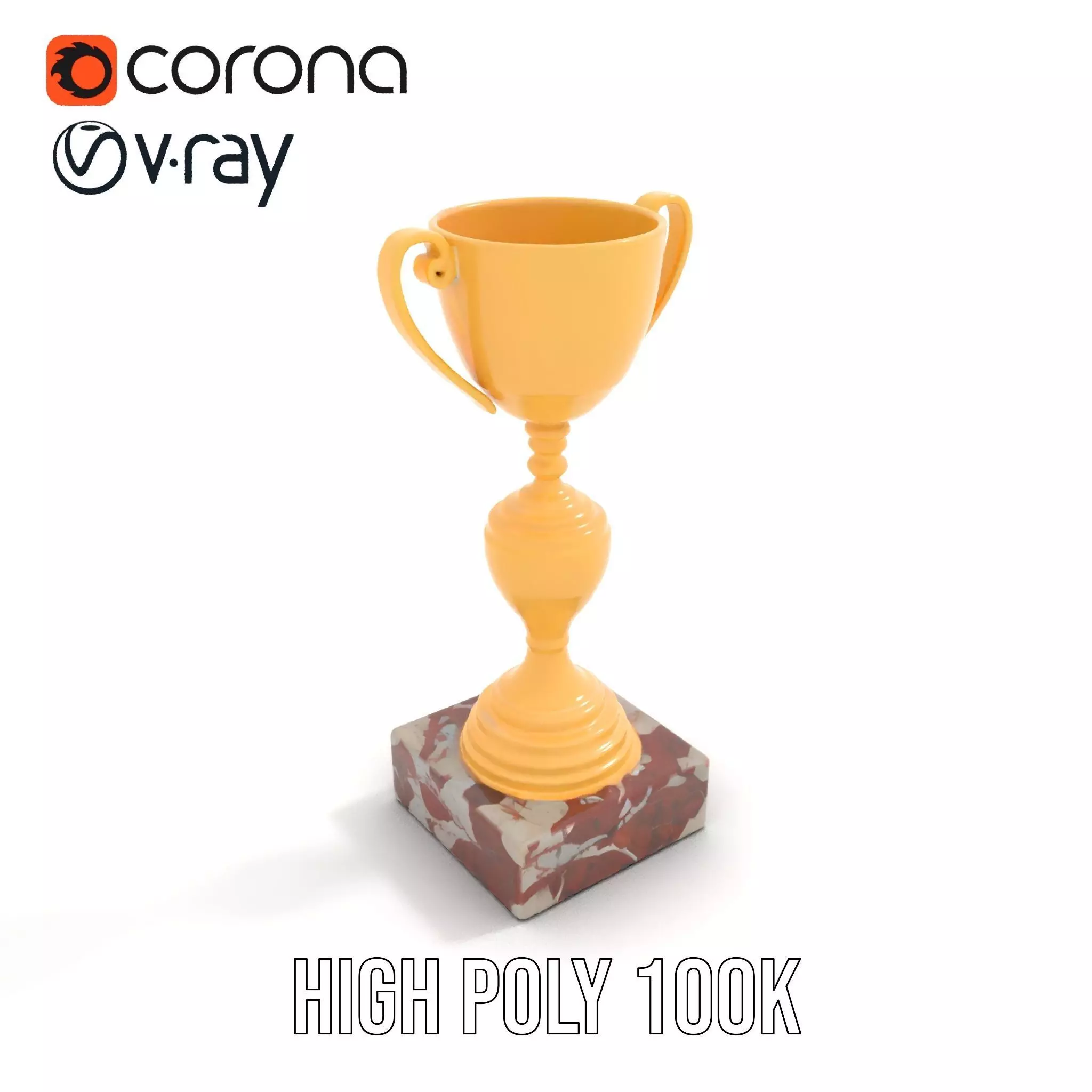 Elegant Gold Trophy model pack Low-poly 3D model_18