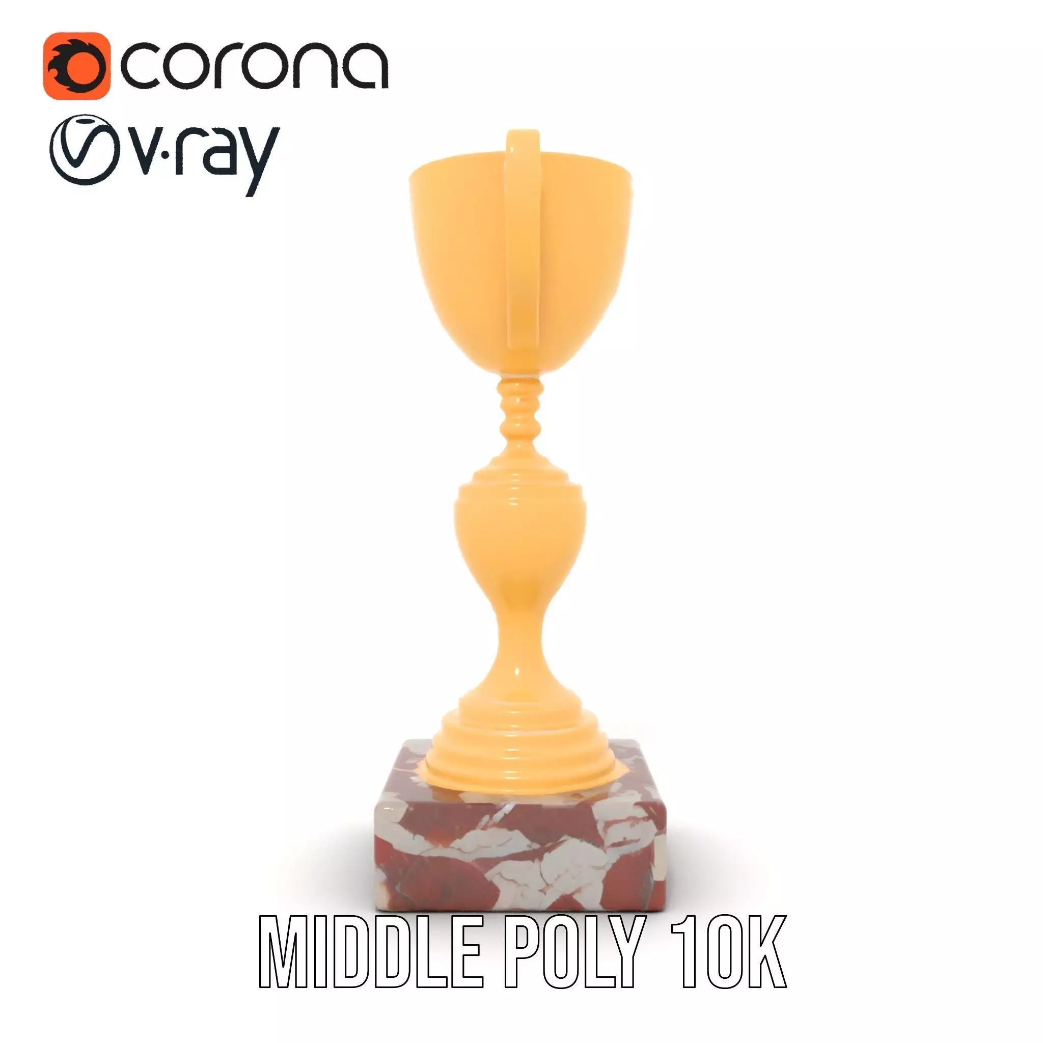 Elegant Gold Trophy model pack Low-poly 3D model_19
