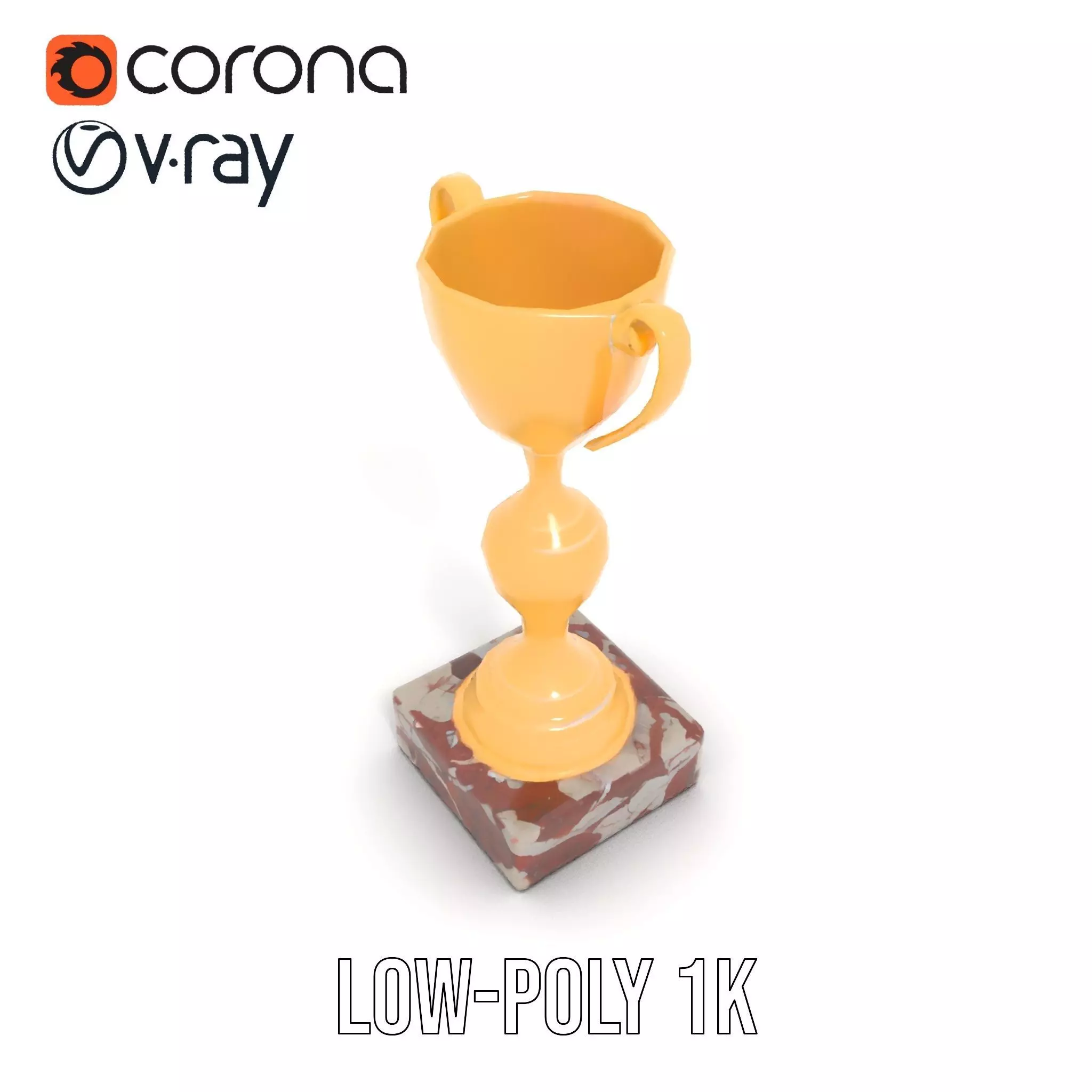 Elegant Gold Trophy model pack Low-poly 3D model_22