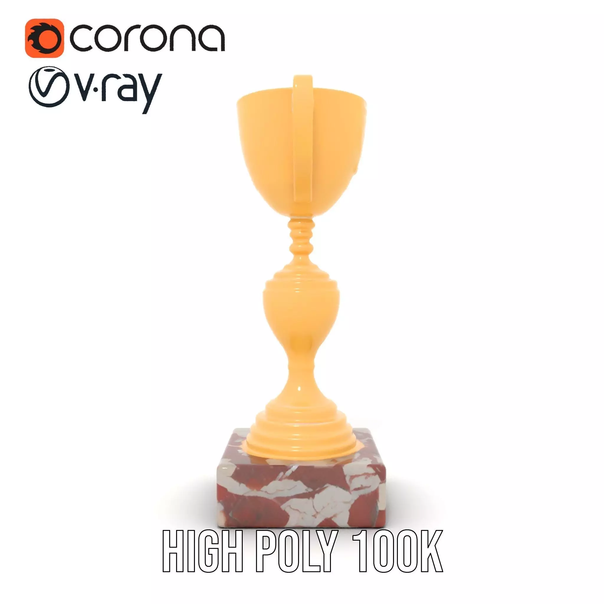 Elegant Gold Trophy model pack Low-poly 3D model_23