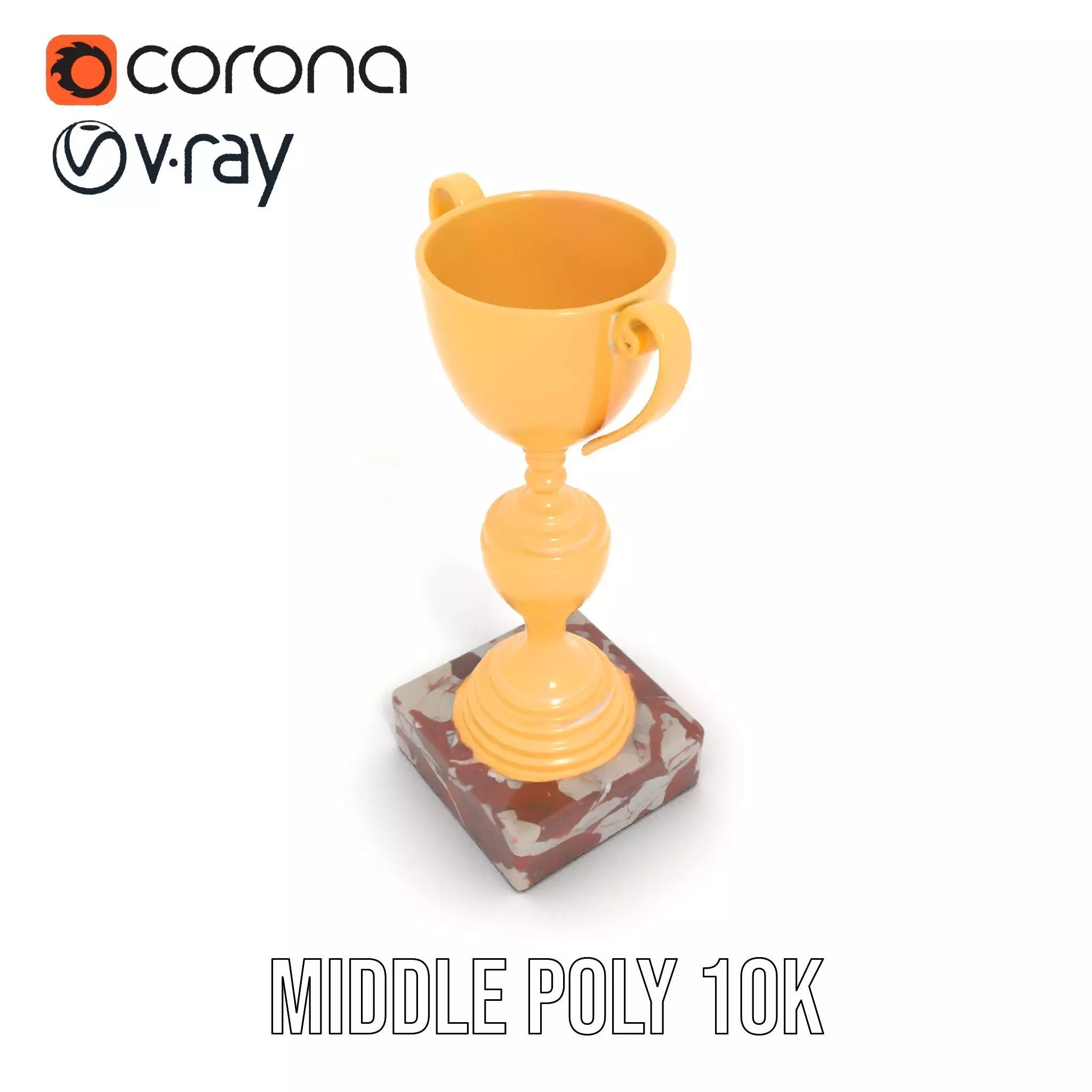 Elegant Gold Trophy model pack Low-poly 3D model_6