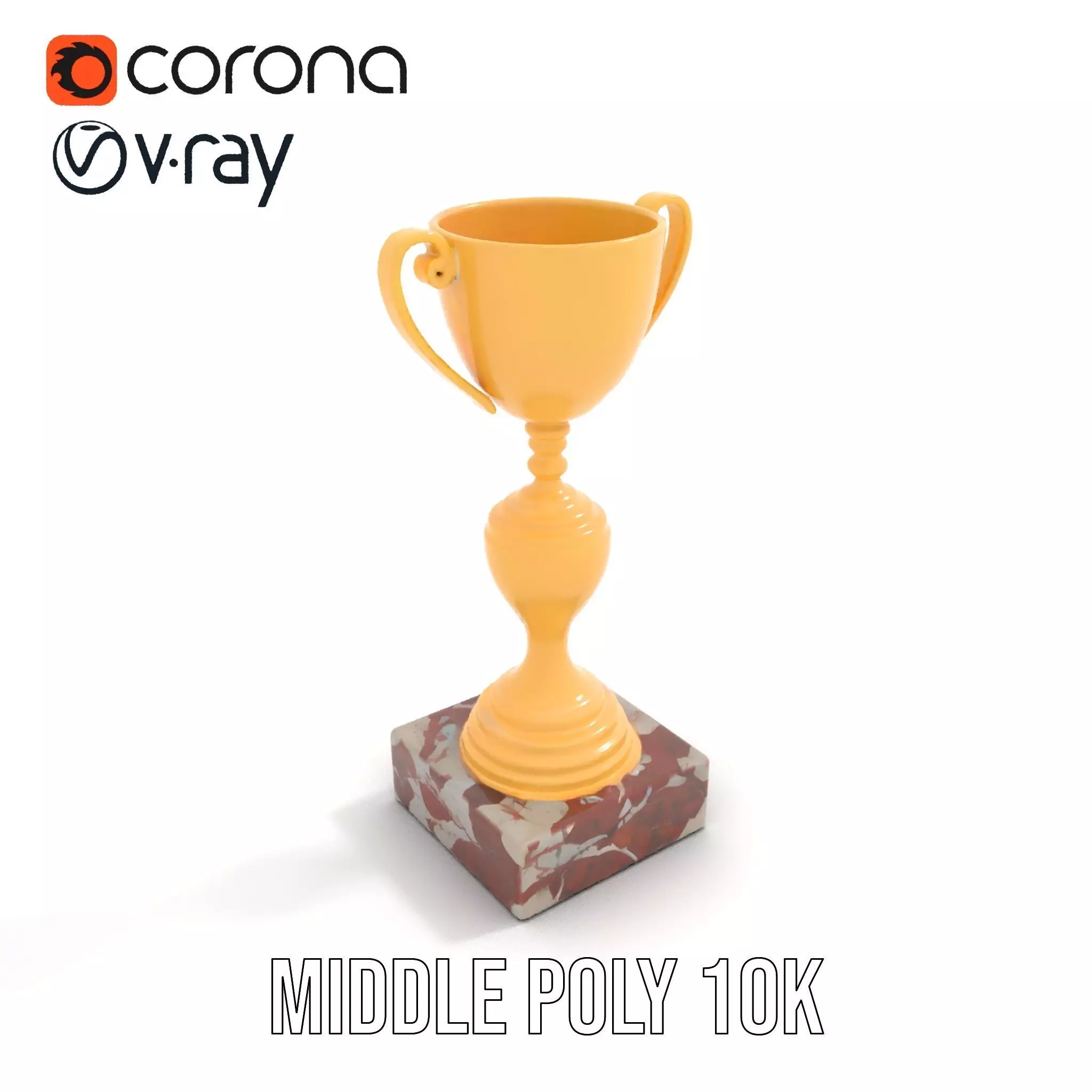 Elegant Gold Trophy model pack Low-poly 3D model_11