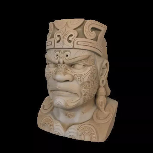Maori Chief Bust 3D print model_21