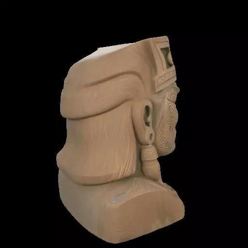 Maori Chief Bust 3D print model_2
