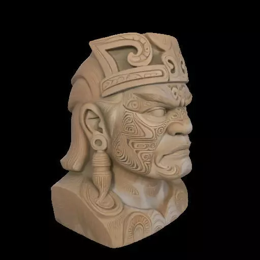 Maori Chief Bust 3D print model_24