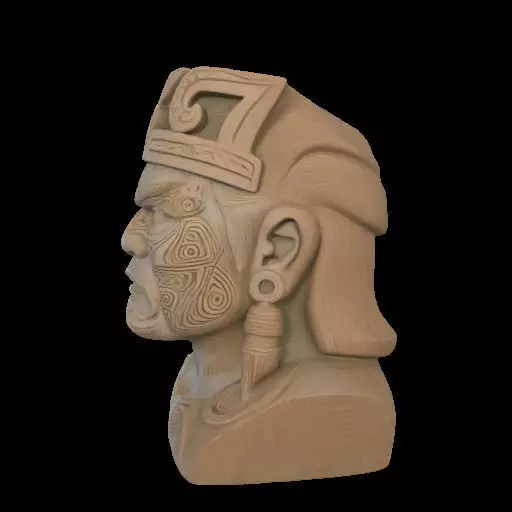 Maori Chief Bust 3D print model_16