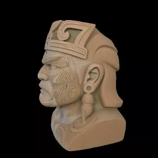 Maori Chief Bust 3D print model_17