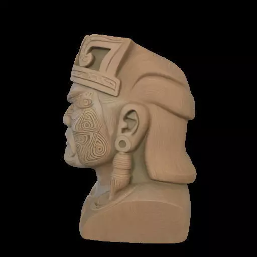 Maori Chief Bust 3D print model_15