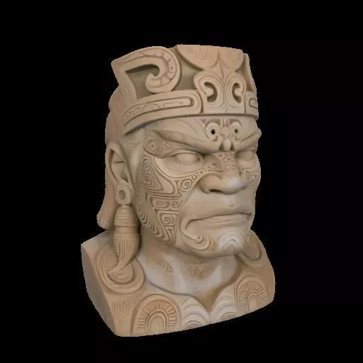 Maori Chief Bust 3D print model_12