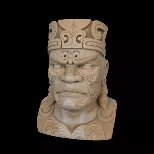 Maori Chief Bust 3D print model_22