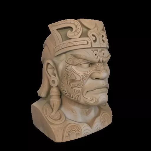Maori Chief Bust 3D print model_23