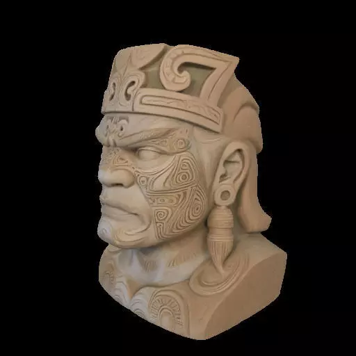 Maori Chief Bust 3D print model_19