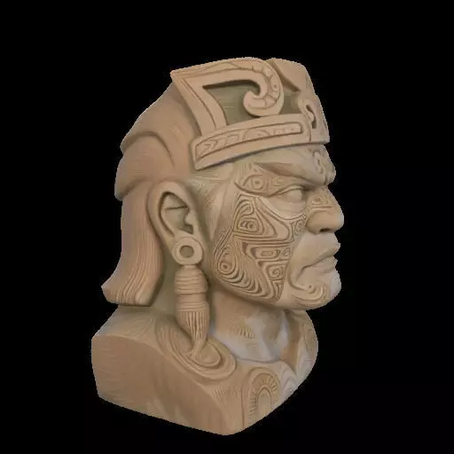 Maori Chief Bust 3D print model_25