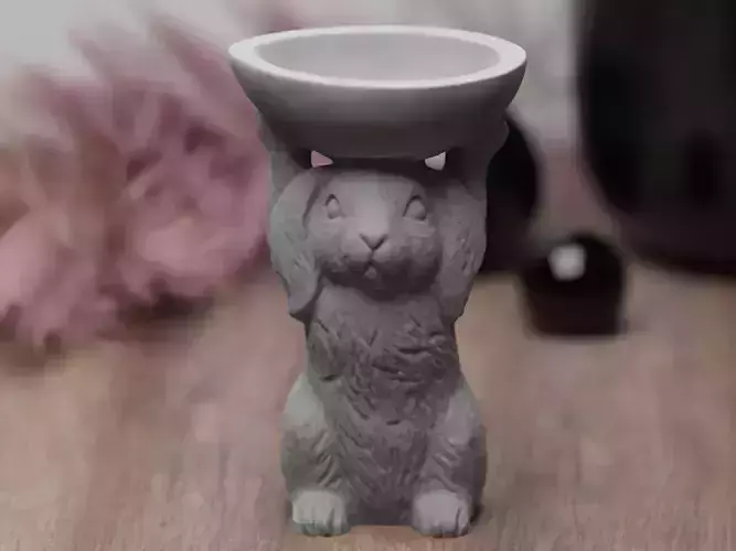 Bunny Holding Bowl STL