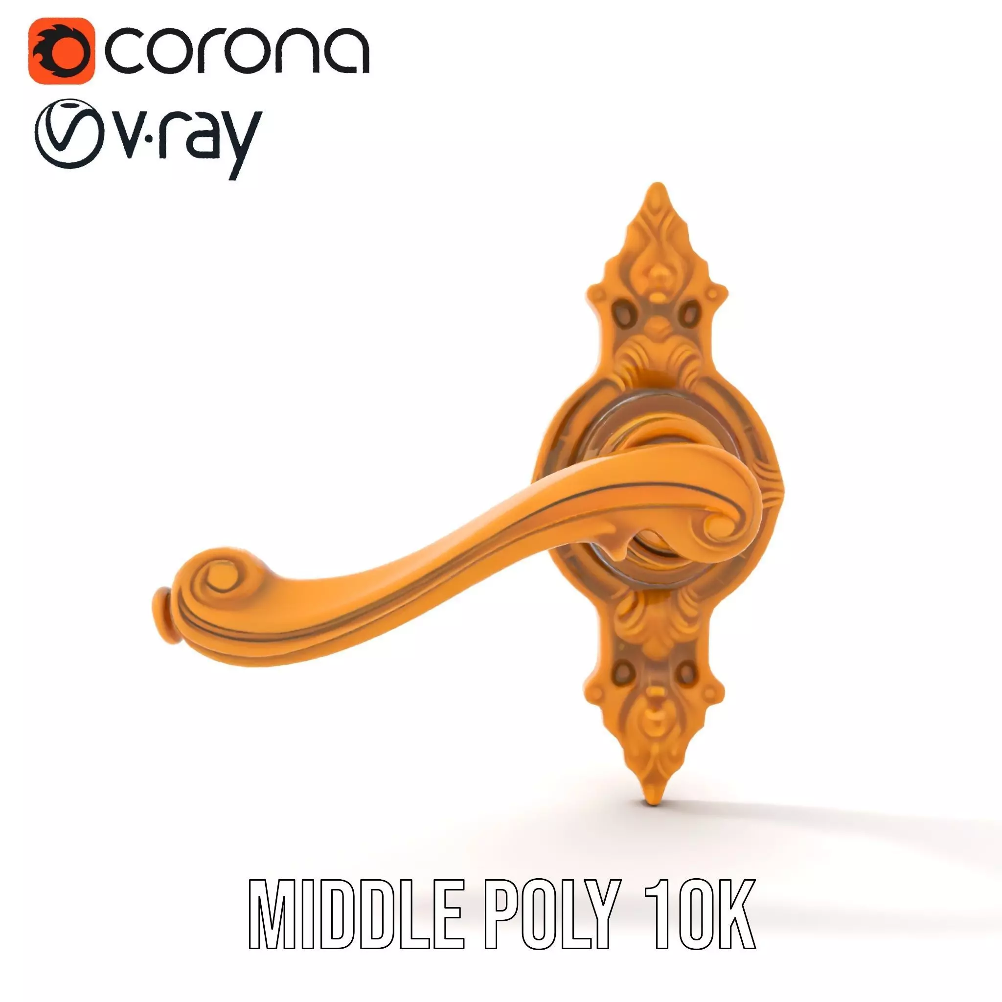 Ornate Gold Door Handle model pack Low-poly 3D model_19