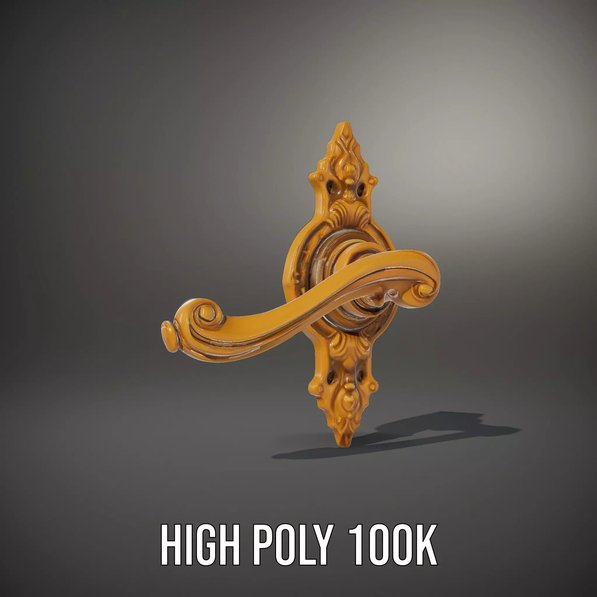 Ornate Gold Door Handle model pack Low-poly 3D model_10
