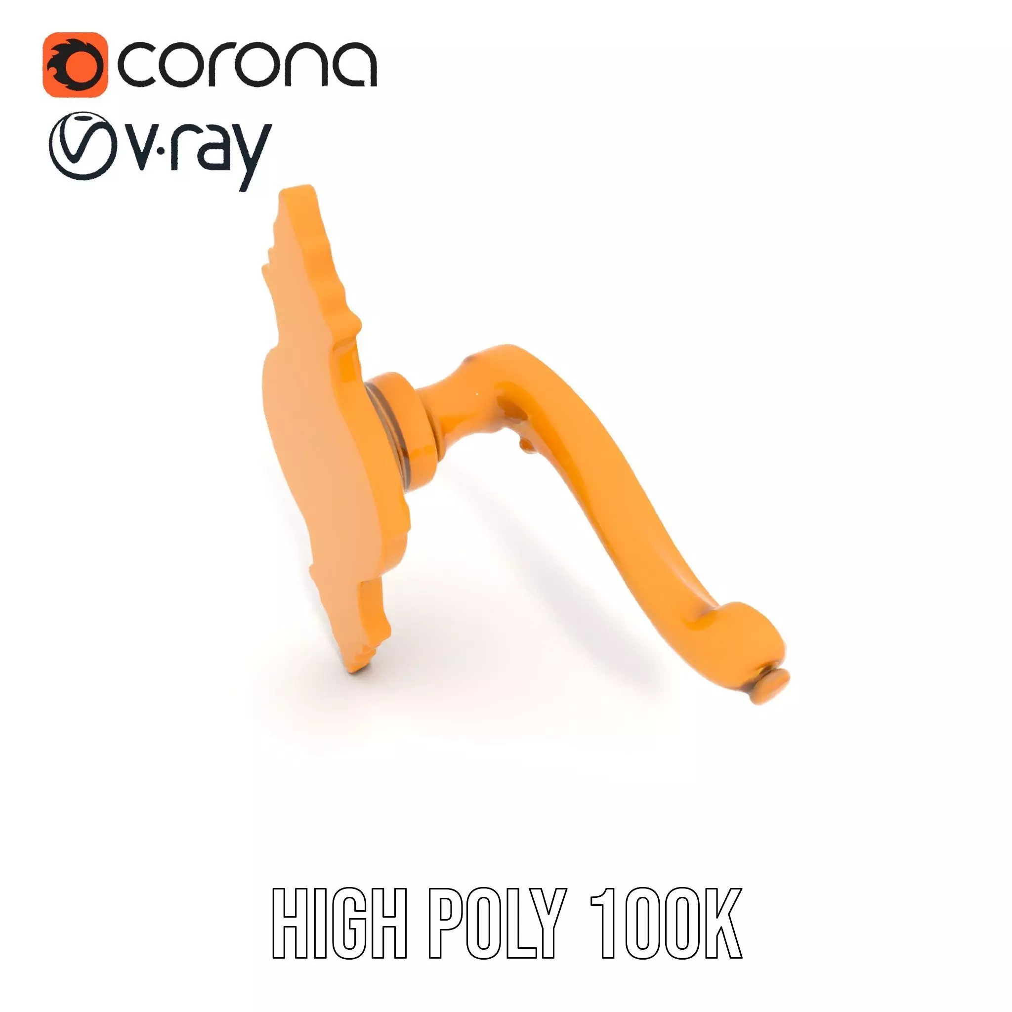 Ornate Gold Door Handle model pack Low-poly 3D model_26