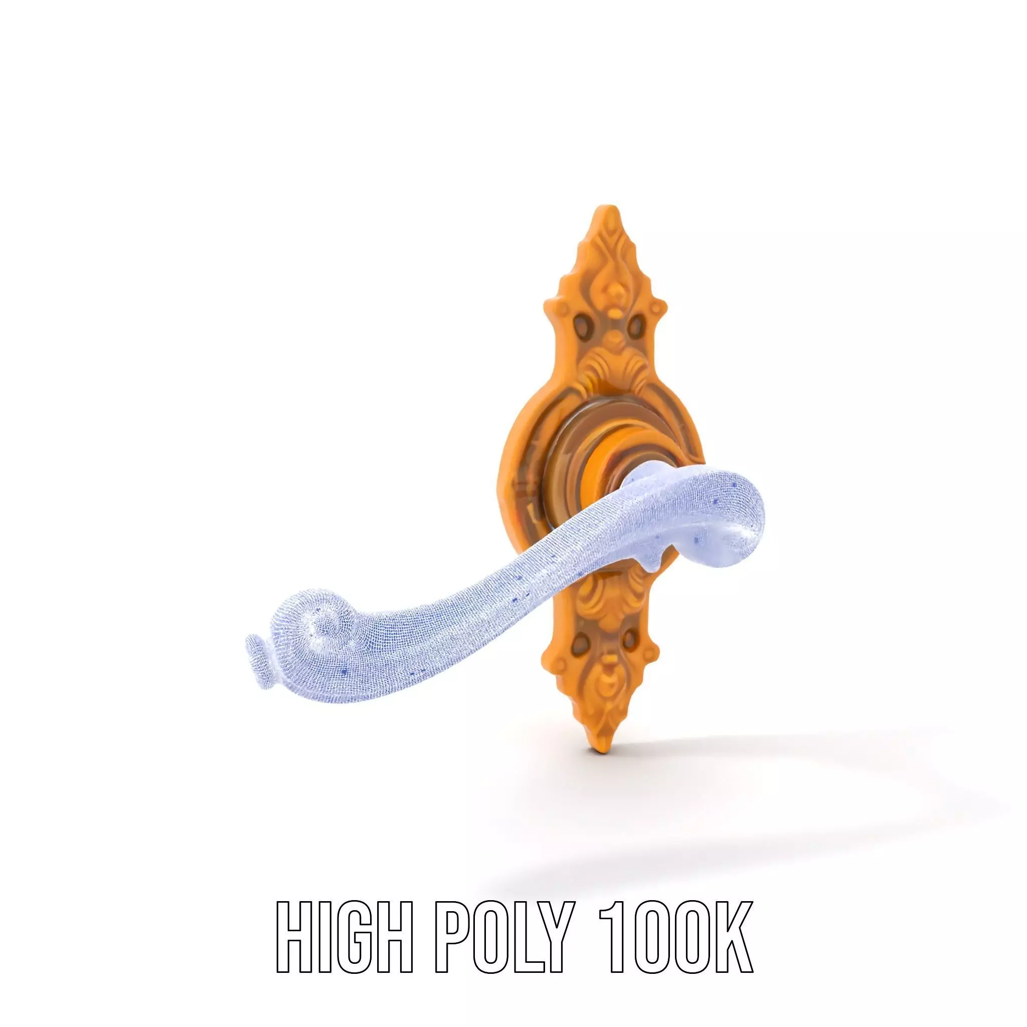 Ornate Gold Door Handle model pack Low-poly 3D model_4