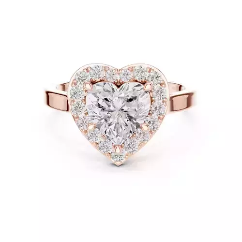 Heart Halo Solitaire Ring 3dm stl renders animation videos