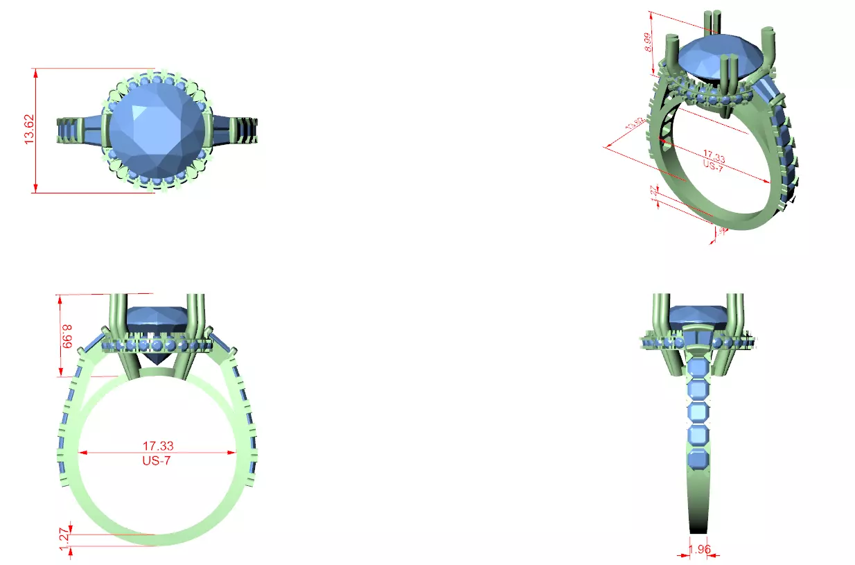 Prime Solitaire Ring 3dm stl renders animation videos details  3D print model_1