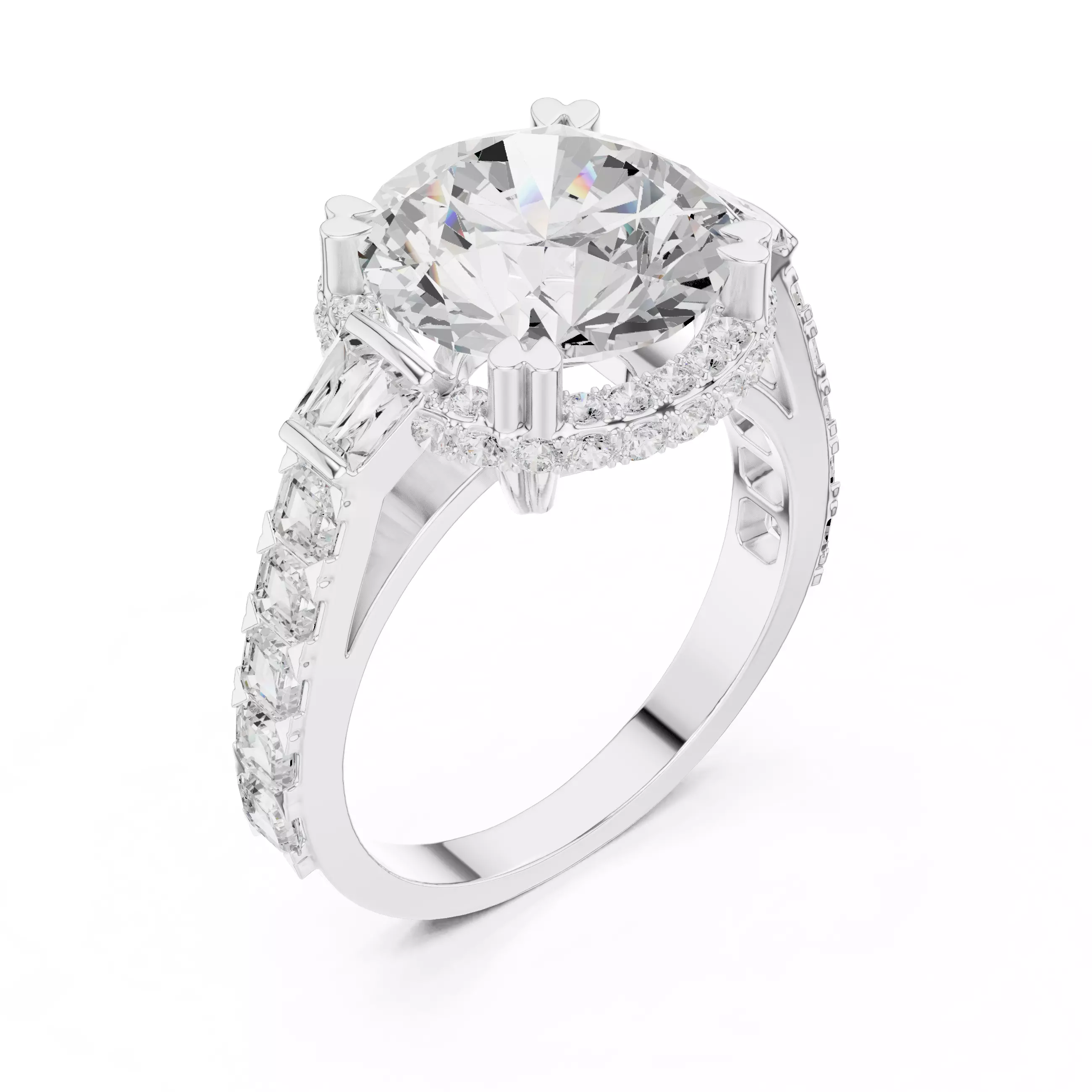 Prime Solitaire Ring 3dm stl renders animation videos details  3D print model_7