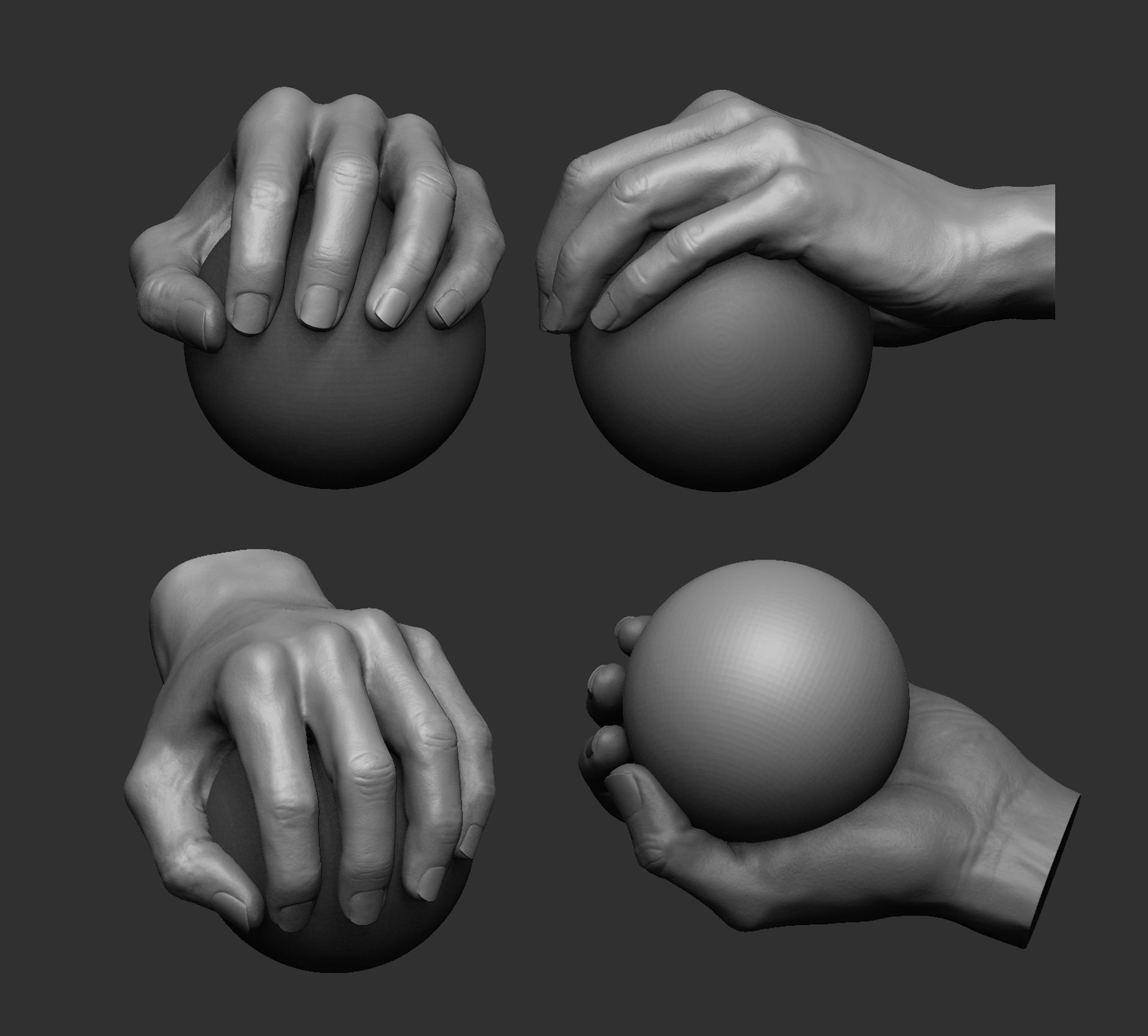 Hand pose 6 3D print model_5