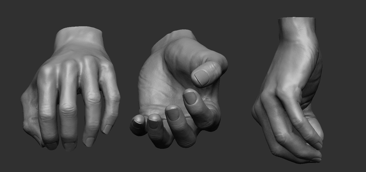 Hand pose 6 3D print model_2