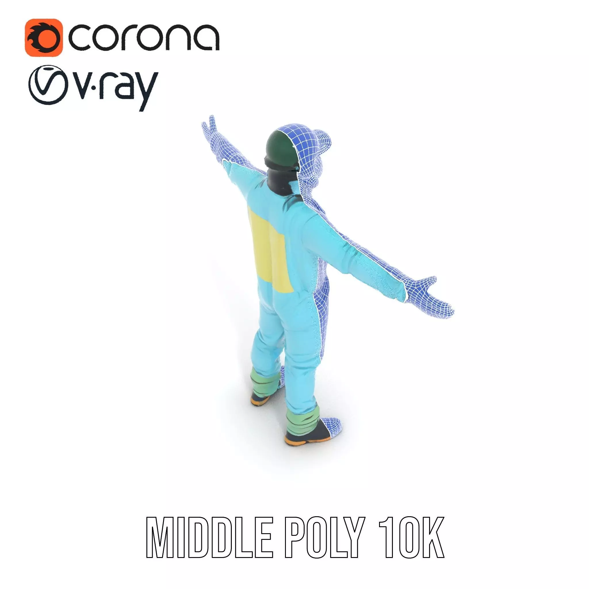 Sky Blue Hazmat Suit model pack Low-poly 3D model_17