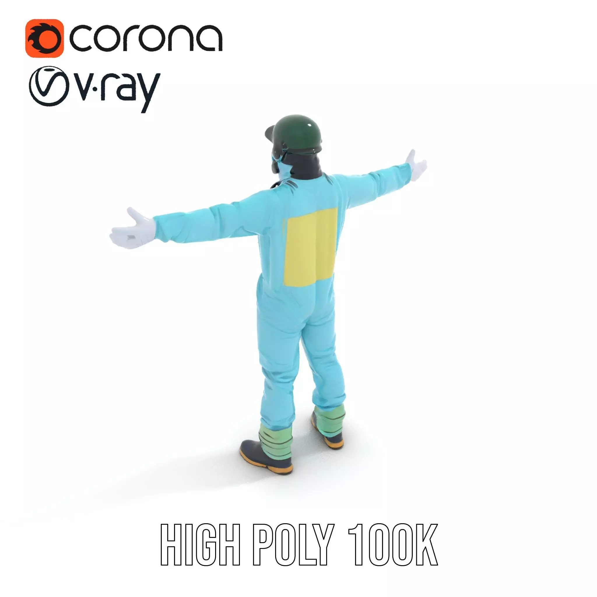 Sky Blue Hazmat Suit model pack Low-poly 3D model_13