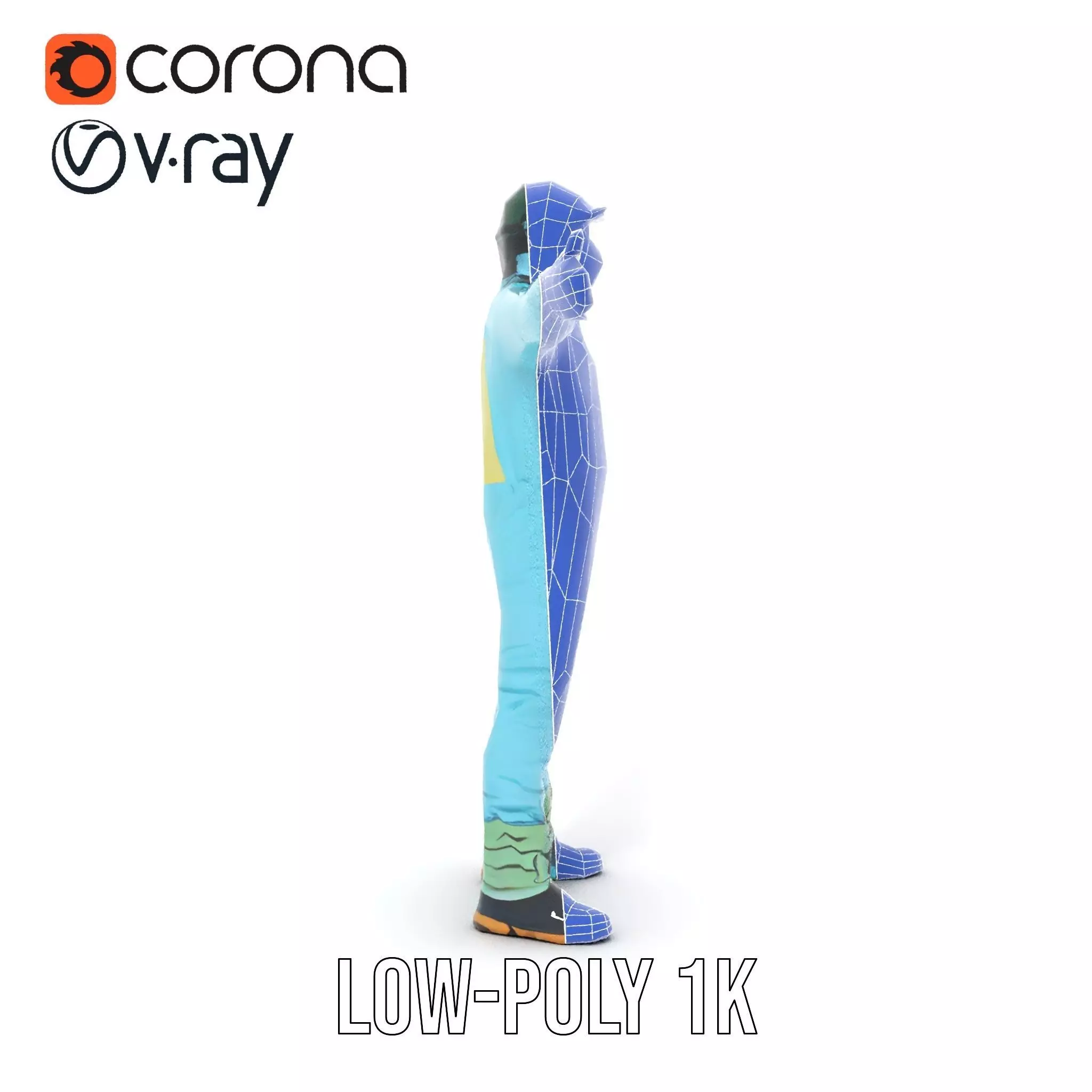 Sky Blue Hazmat Suit model pack Low-poly 3D model_12