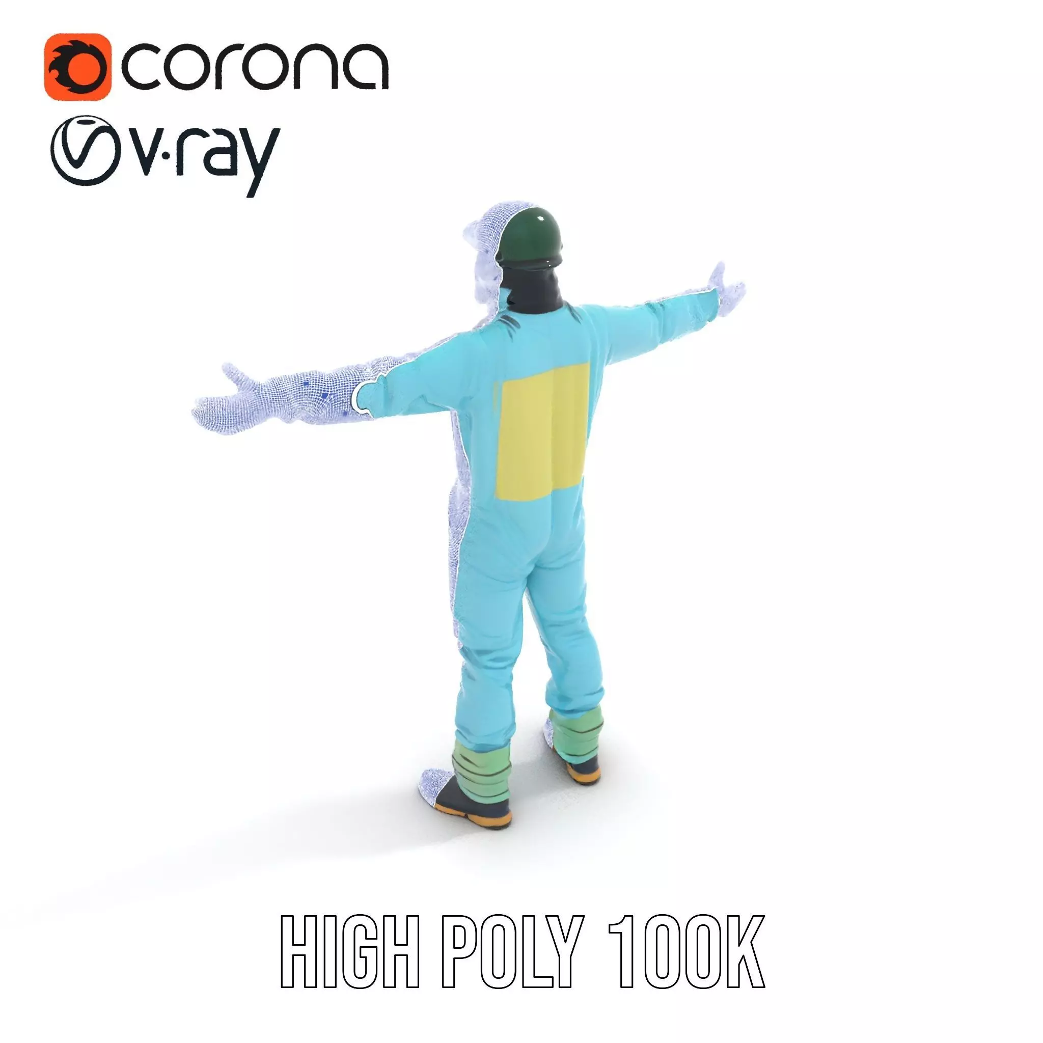 Sky Blue Hazmat Suit model pack Low-poly 3D model_19