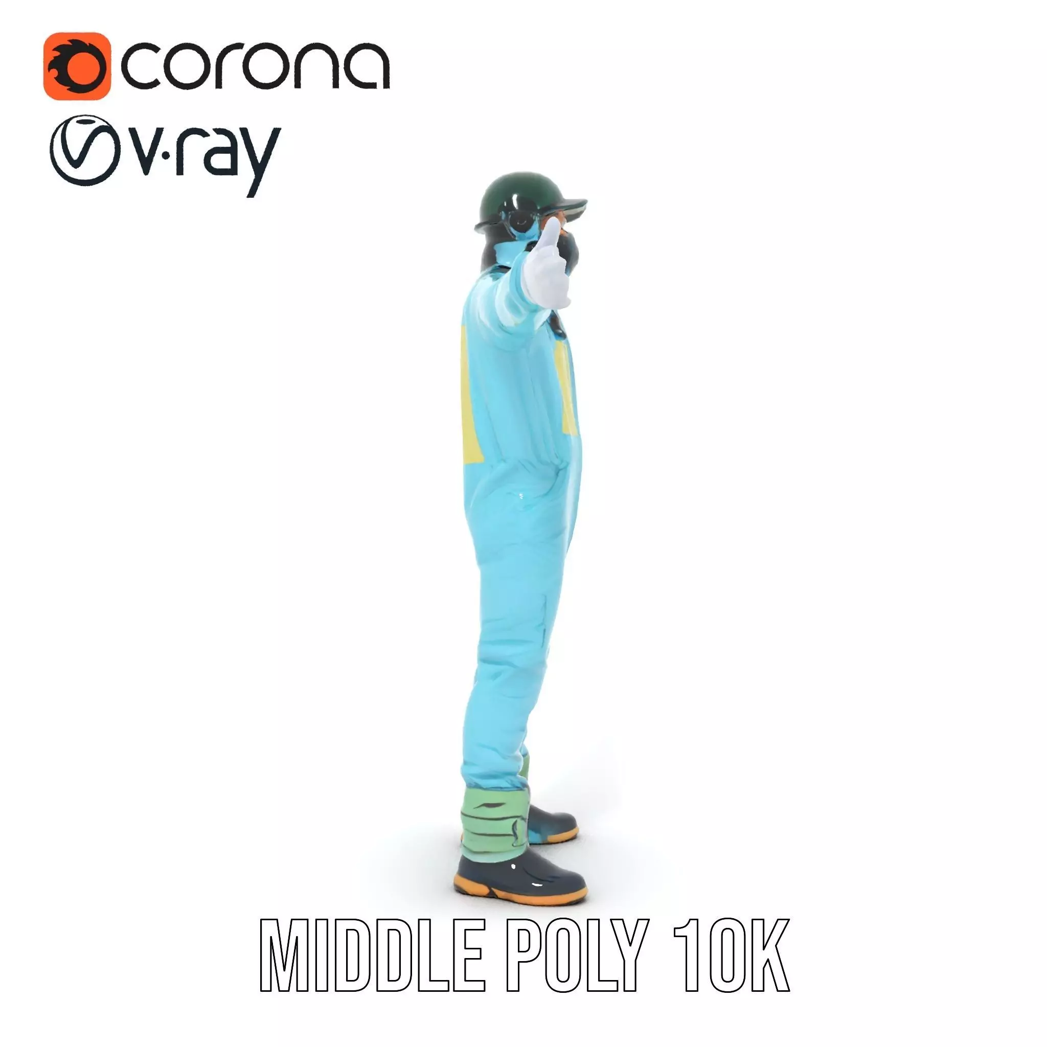 Sky Blue Hazmat Suit model pack Low-poly 3D model_20