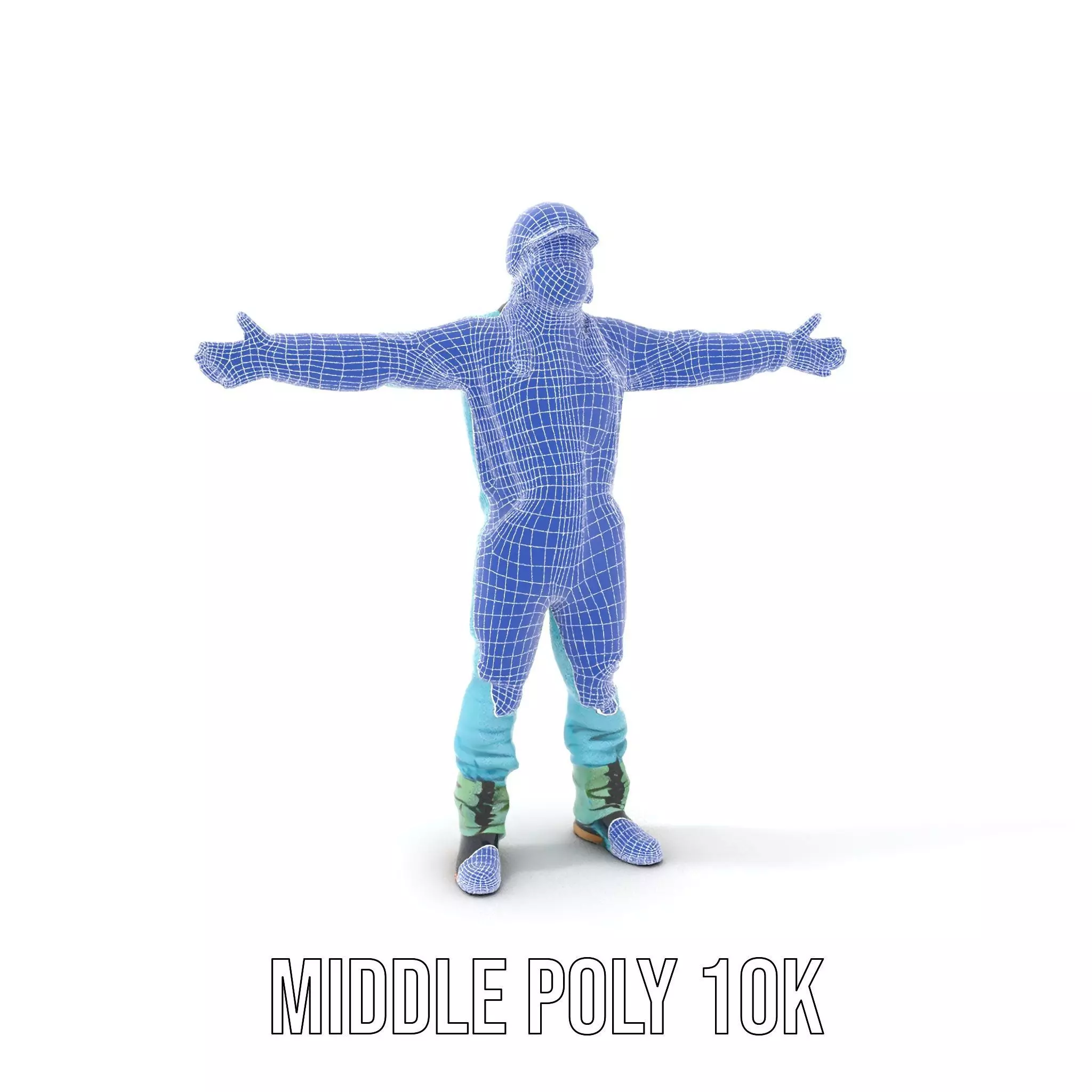 Sky Blue Hazmat Suit model pack Low-poly 3D model_9