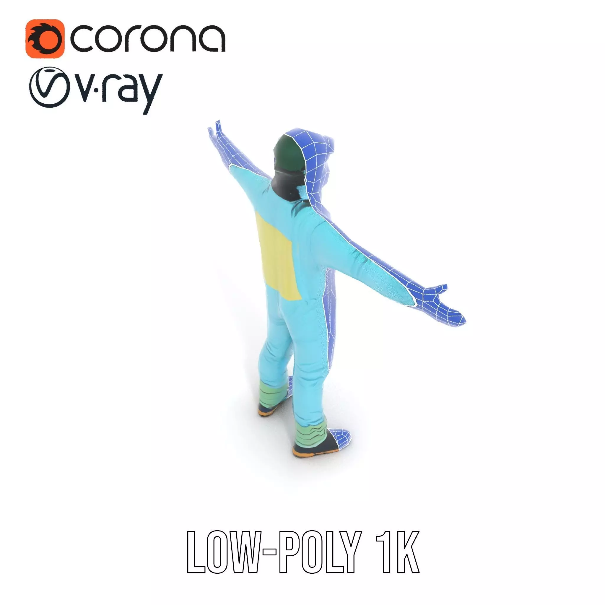 Sky Blue Hazmat Suit model pack Low-poly 3D model_27