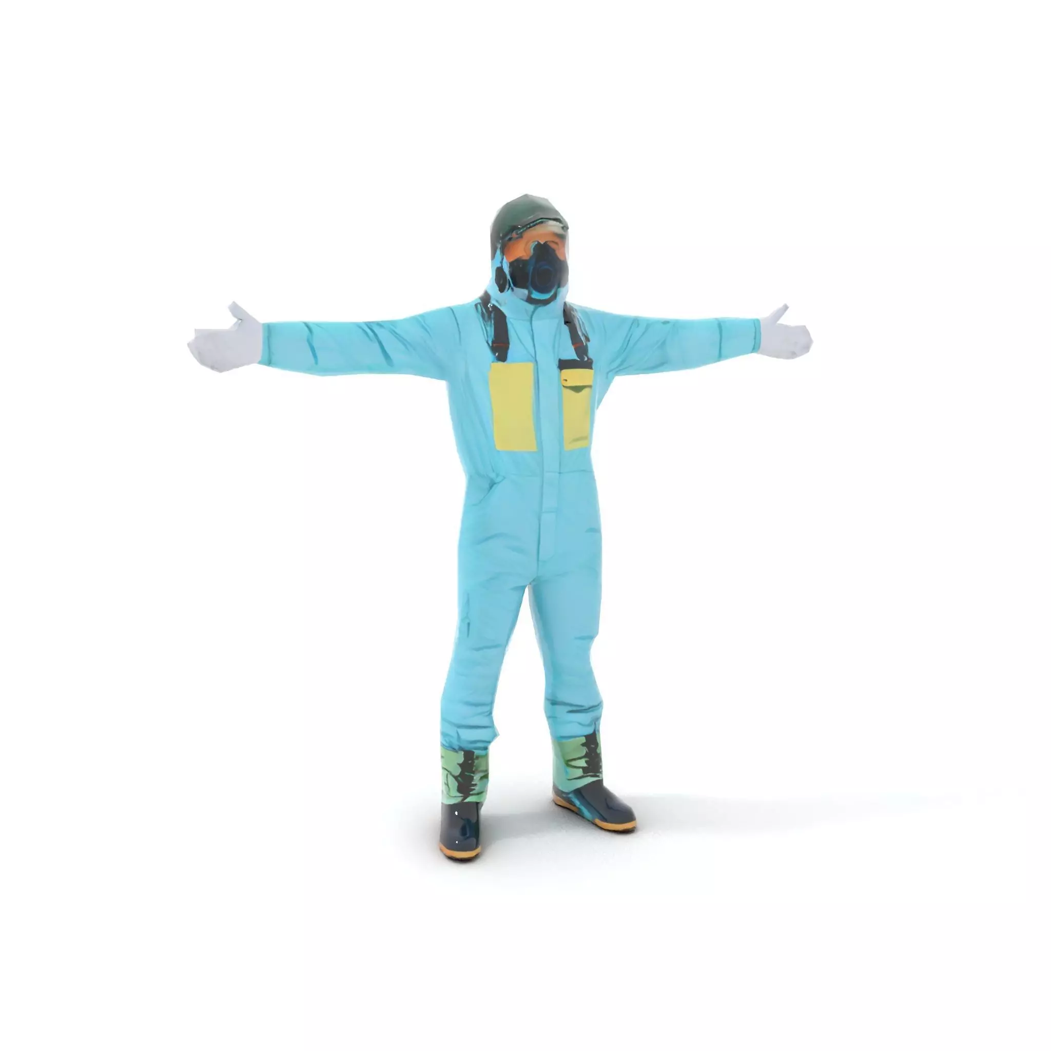 Sky Blue Hazmat Suit model pack Low-poly 3D model_15