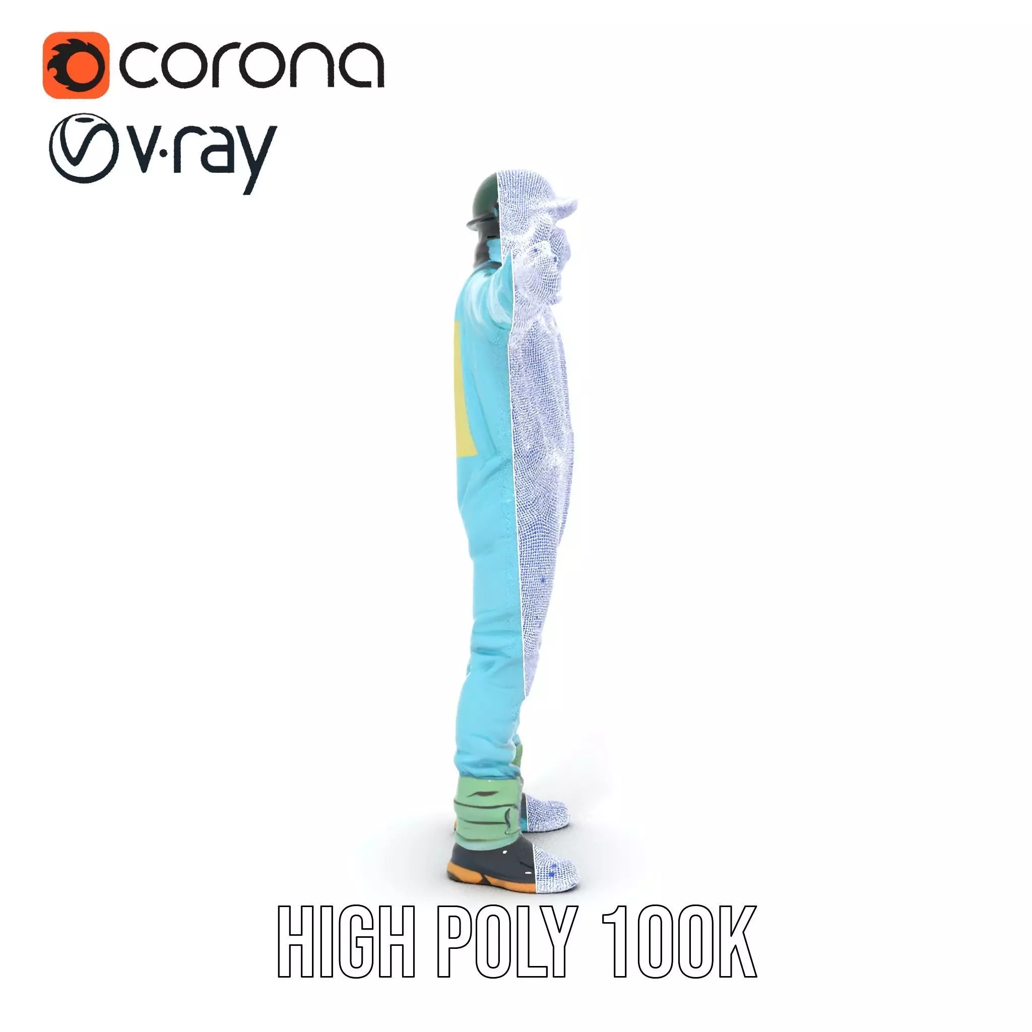 Sky Blue Hazmat Suit model pack Low-poly 3D model_32