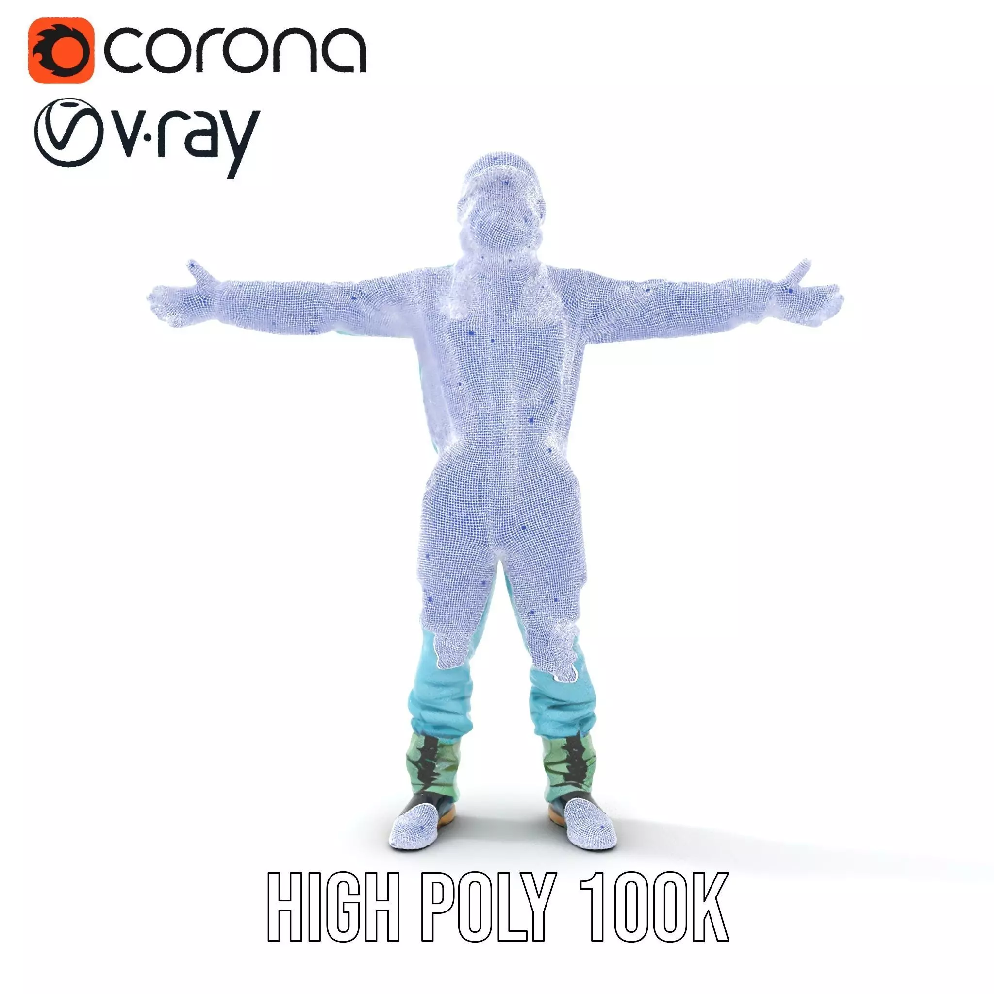 Sky Blue Hazmat Suit model pack Low-poly 3D model_31