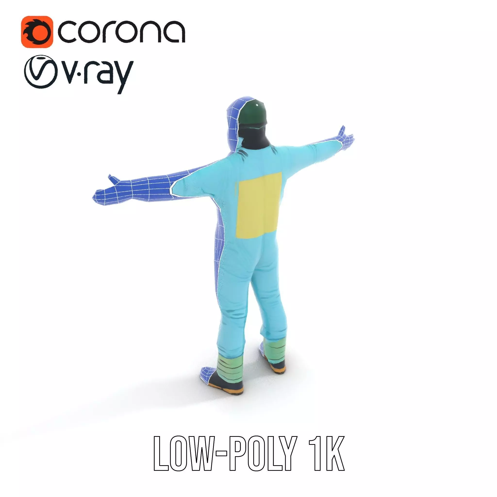 Sky Blue Hazmat Suit model pack Low-poly 3D model_24