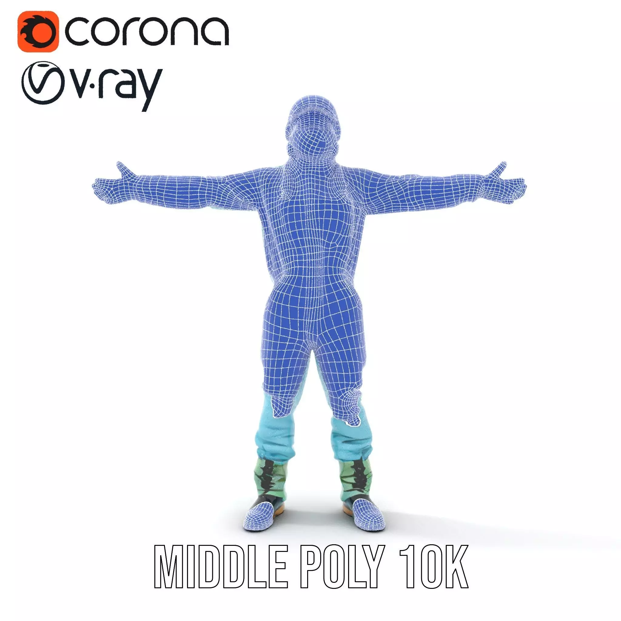 Sky Blue Hazmat Suit model pack Low-poly 3D model_26