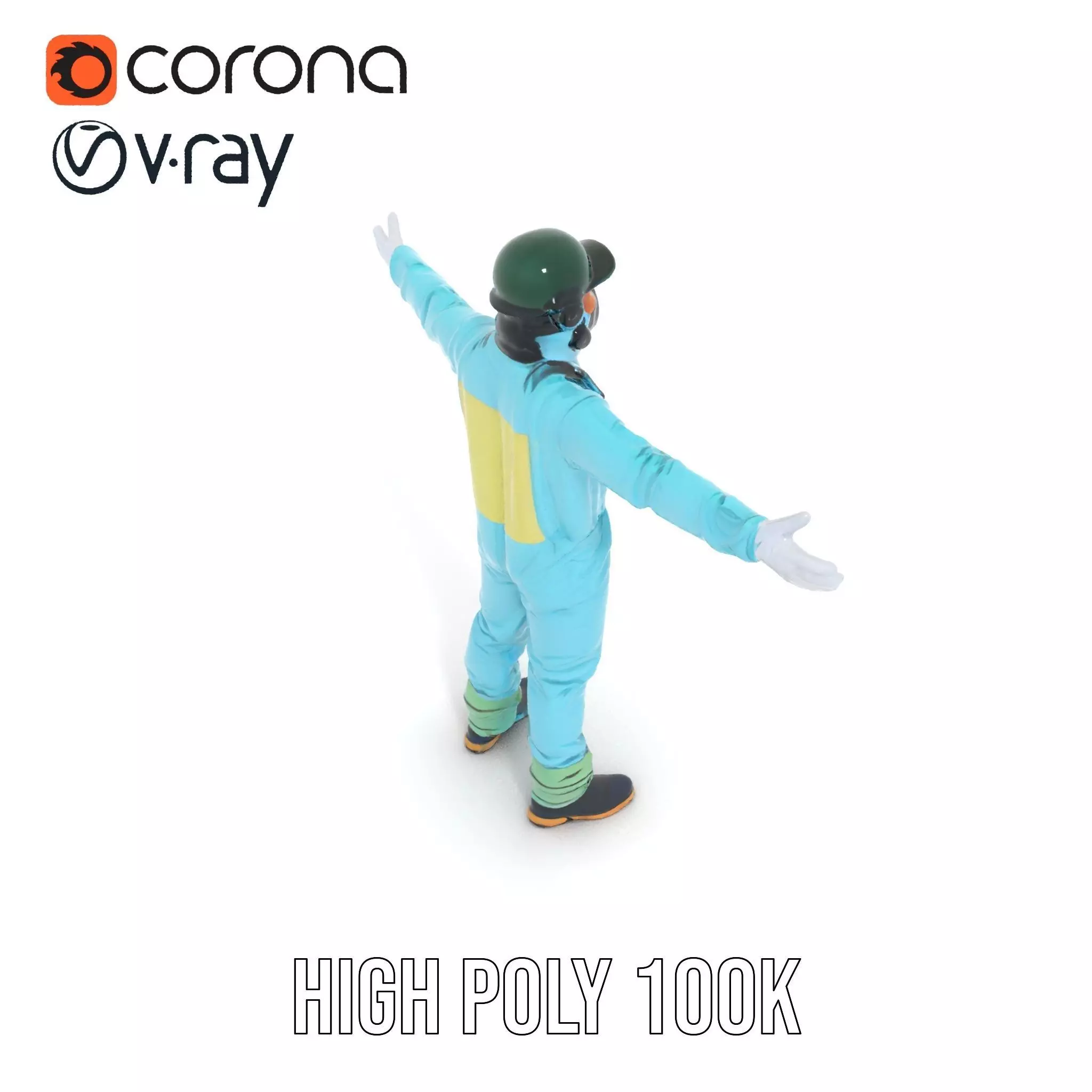 Sky Blue Hazmat Suit model pack Low-poly 3D model_25