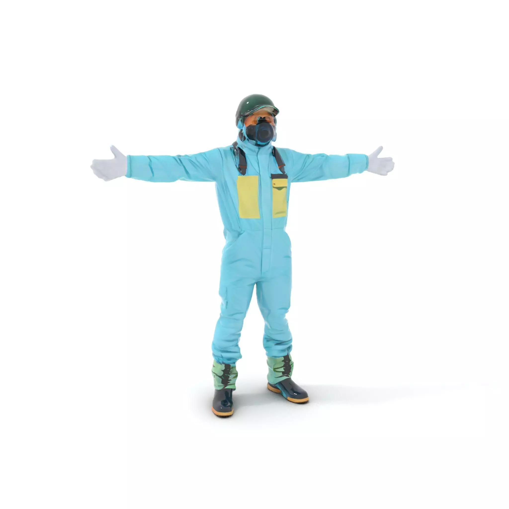 Sky Blue Hazmat Suit model pack Low-poly 3D model_0