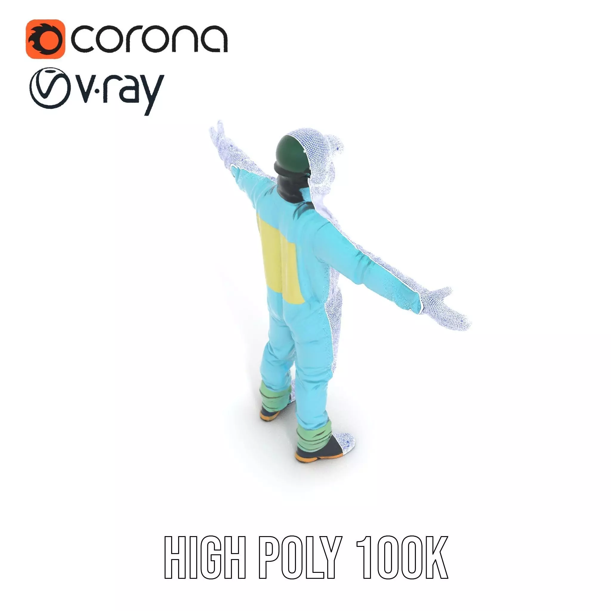 Sky Blue Hazmat Suit model pack Low-poly 3D model_22