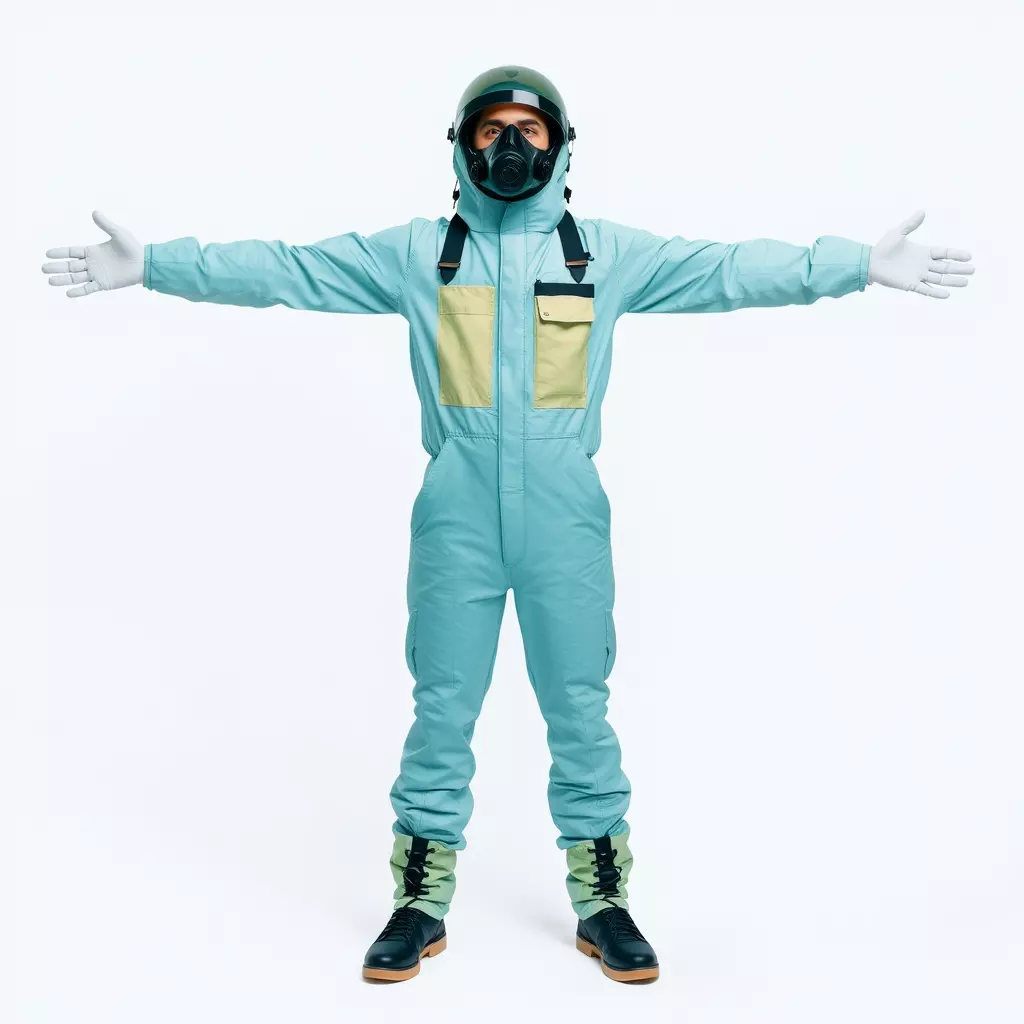 Sky Blue Hazmat Suit model pack Low-poly 3D model_2