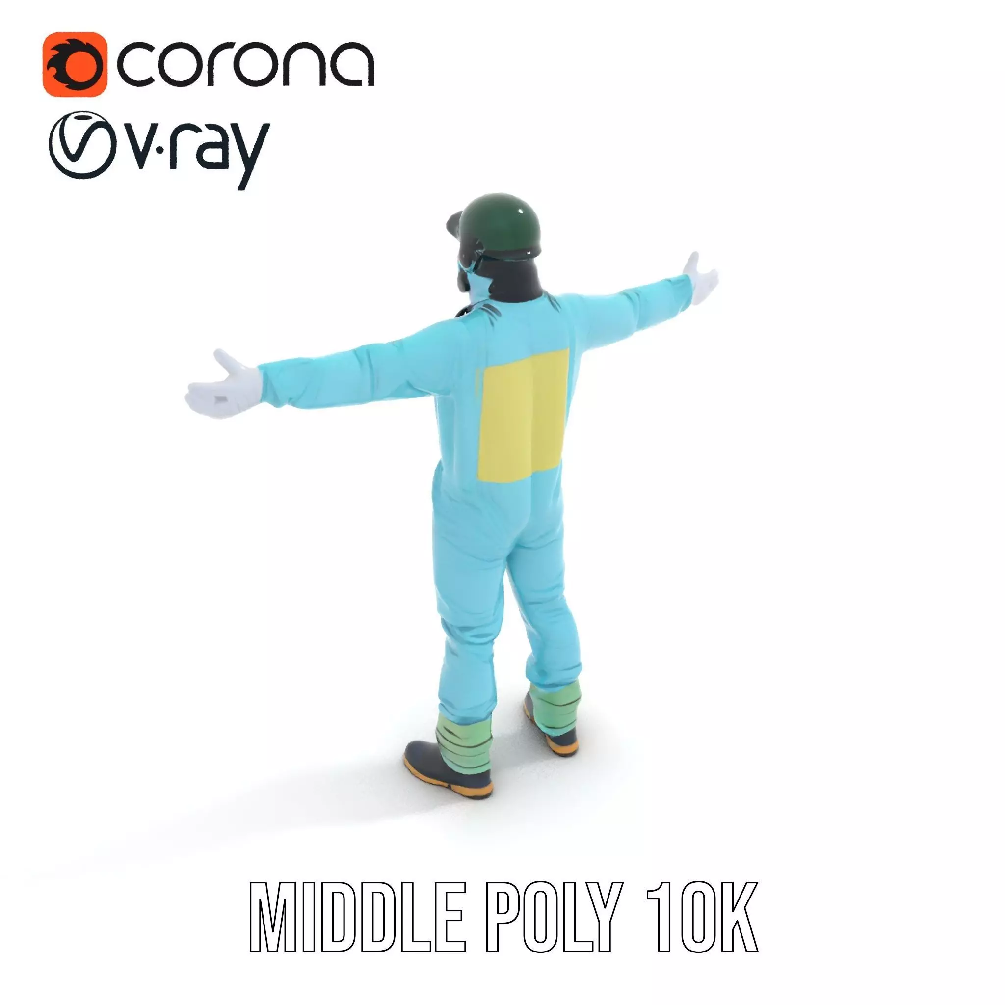 Sky Blue Hazmat Suit model pack Low-poly 3D model_6