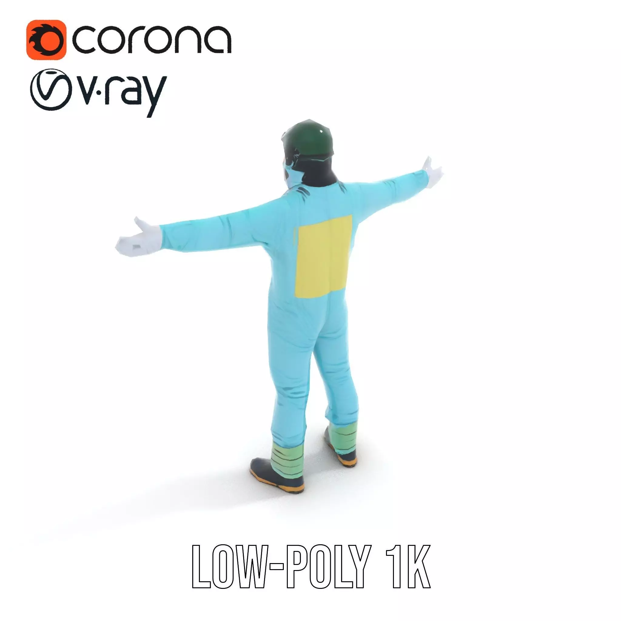 Sky Blue Hazmat Suit model pack Low-poly 3D model_21