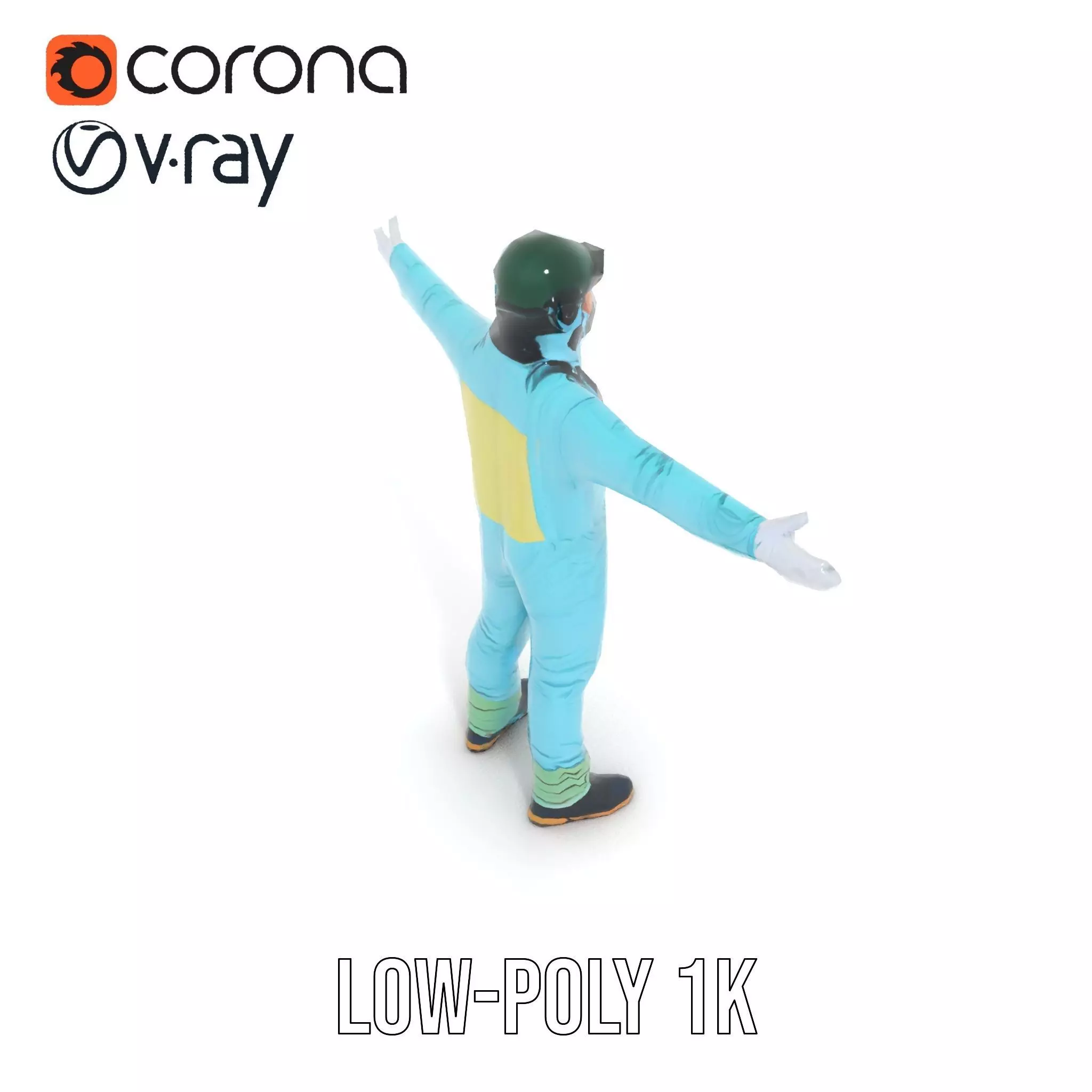 Sky Blue Hazmat Suit model pack Low-poly 3D model_10