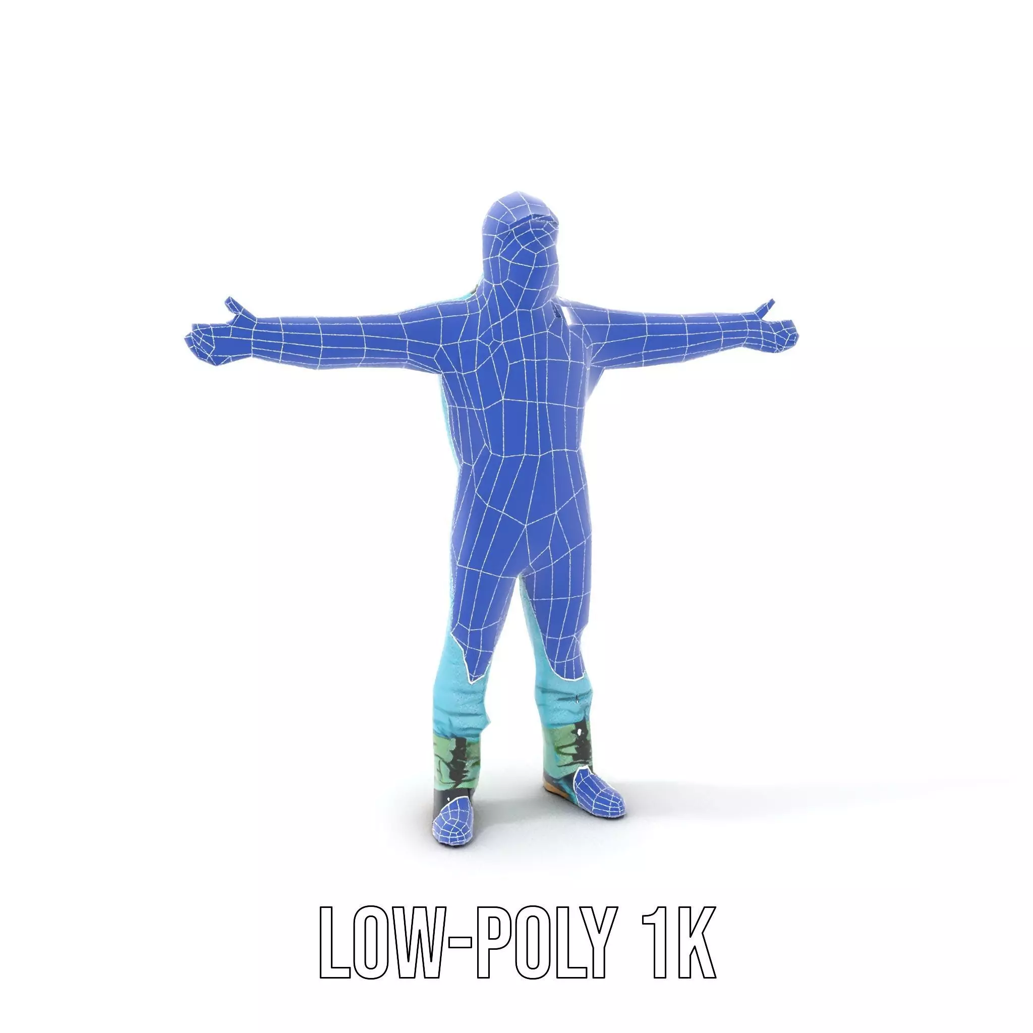 Sky Blue Hazmat Suit model pack Low-poly 3D model_8
