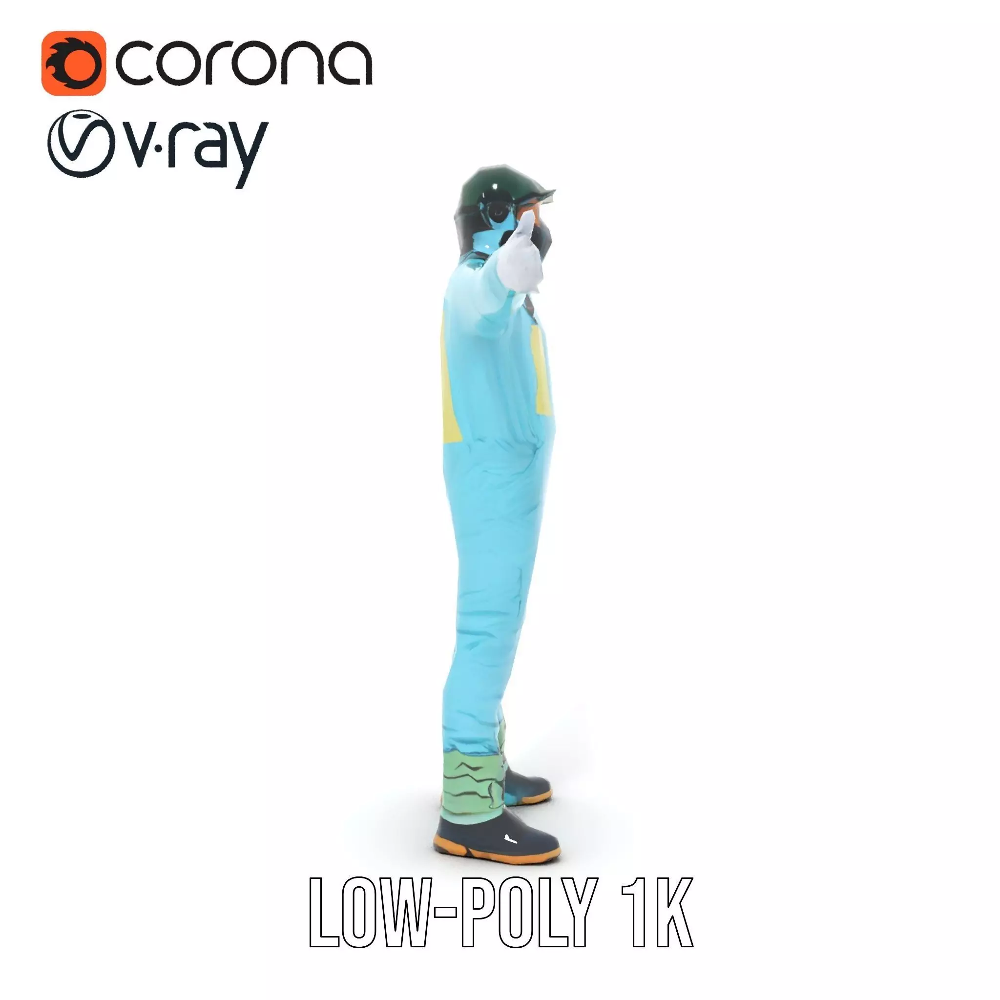 Sky Blue Hazmat Suit model pack Low-poly 3D model_30