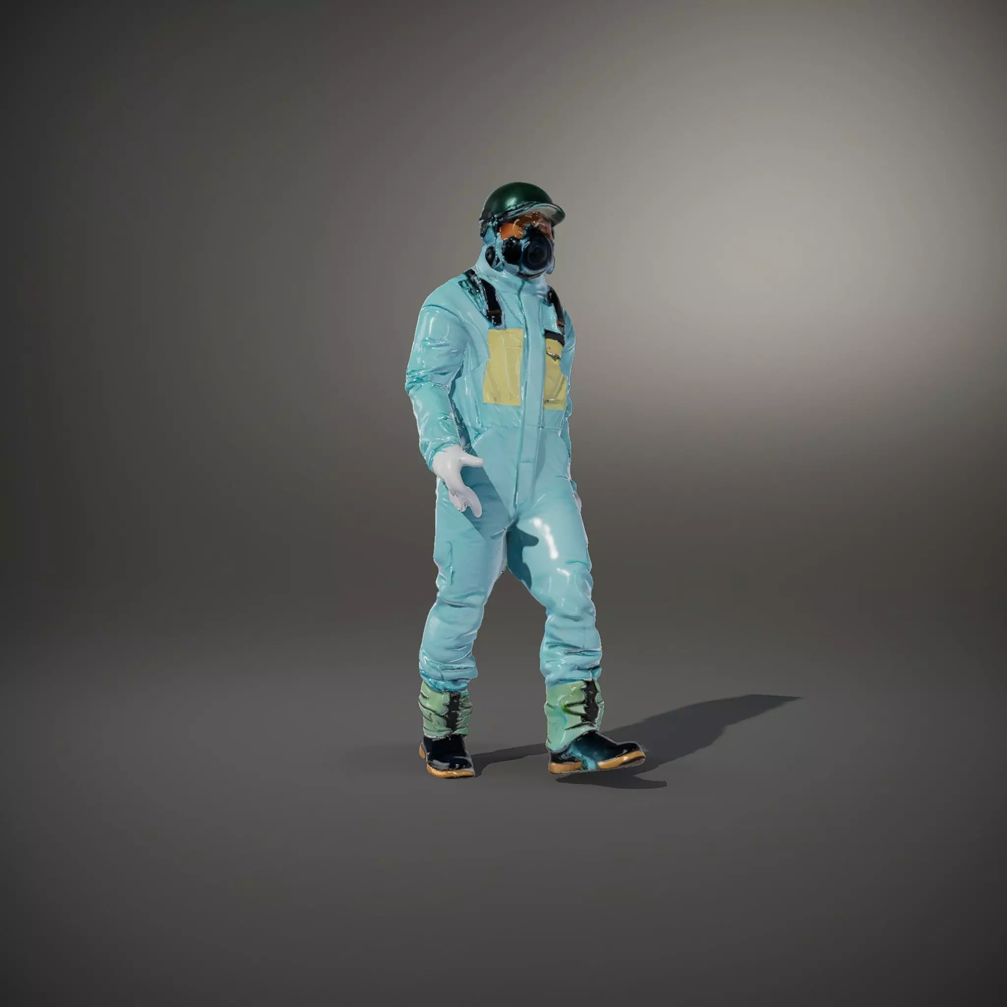 Sky Blue Hazmat Suit model pack Low-poly 3D model_34