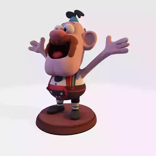 Uncle Grandpa Cartoon 3D Model